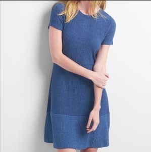 NWT GAP ribbed soft spun shirt dress in blue